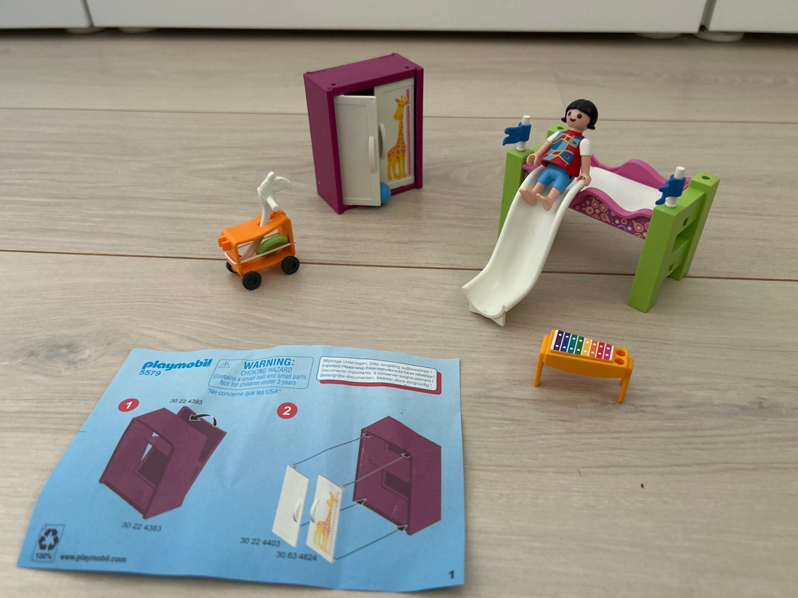 Playmobil 5579 Kinderkamer met stapelbed en glijbaan, Complete set, Overige typen, Ophalen of Verzenden, Zo goed als nieuw