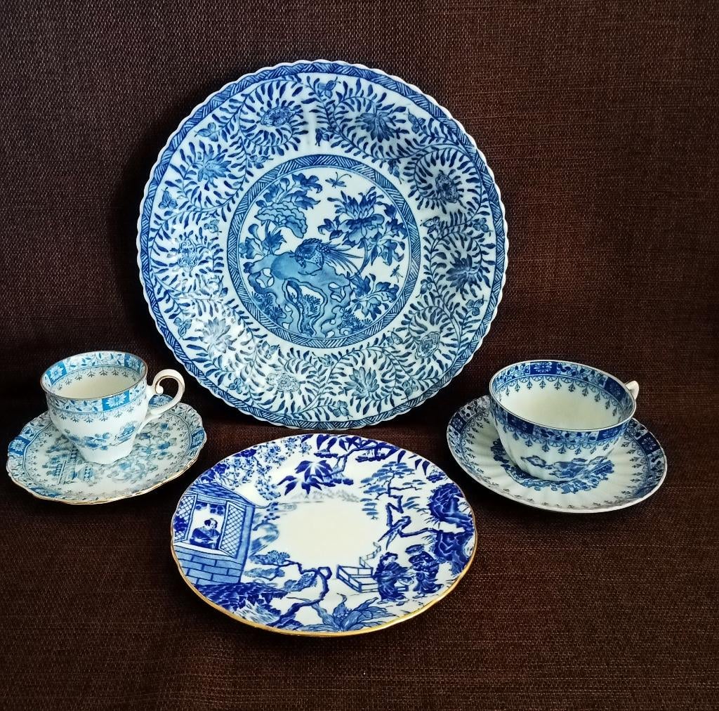 Blauw / wit porselein, gemengd China, Engeland & Duitsland, Antiek en Kunst, Ophalen of Verzenden