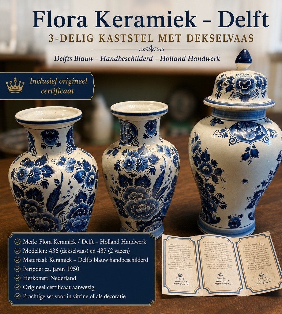 Flora Keramiek  Delft, Antiek en Kunst, Antiek | Vazen, Ophalen