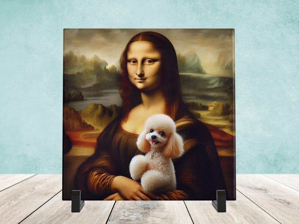 Keramische Tegel - Mona Lisa met een Dwergpoedel, Verzenden, Nieuw