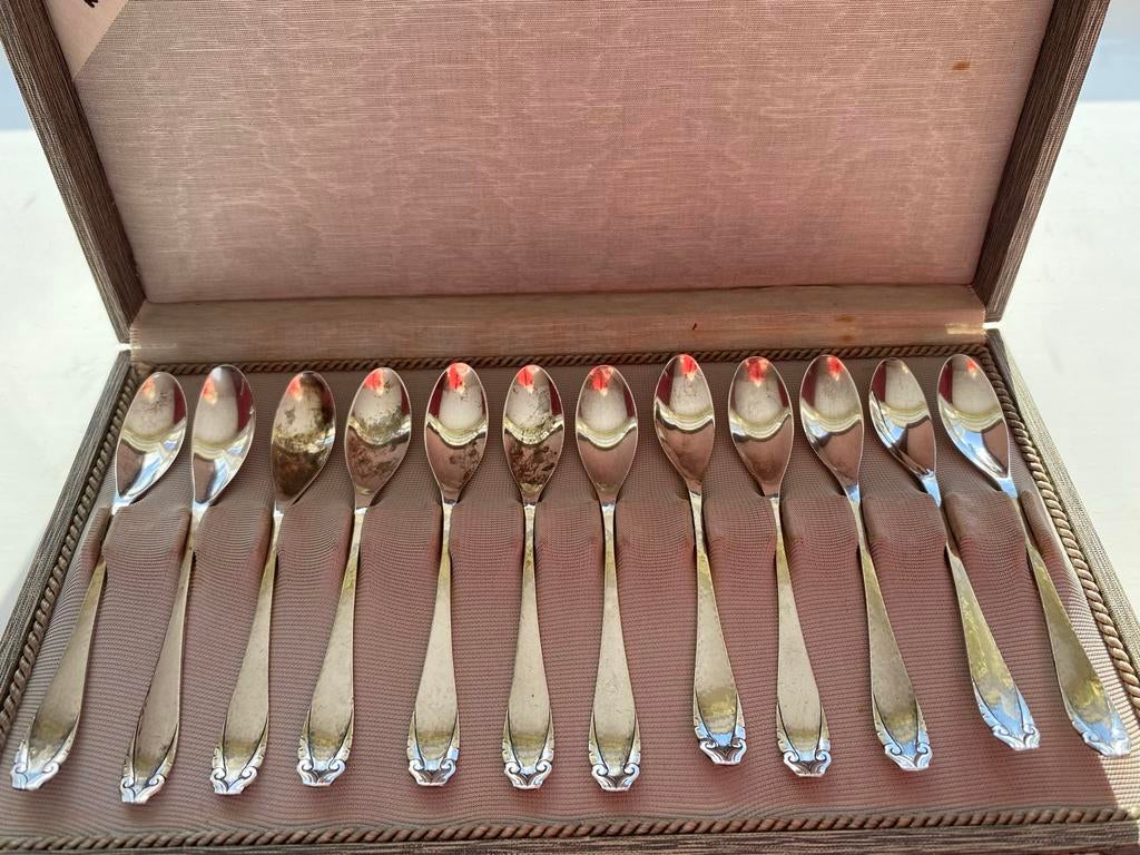 12 Art Deco theelepeltjes, H. Hooykaas, Den Haag, 1930, Ophalen of Verzenden