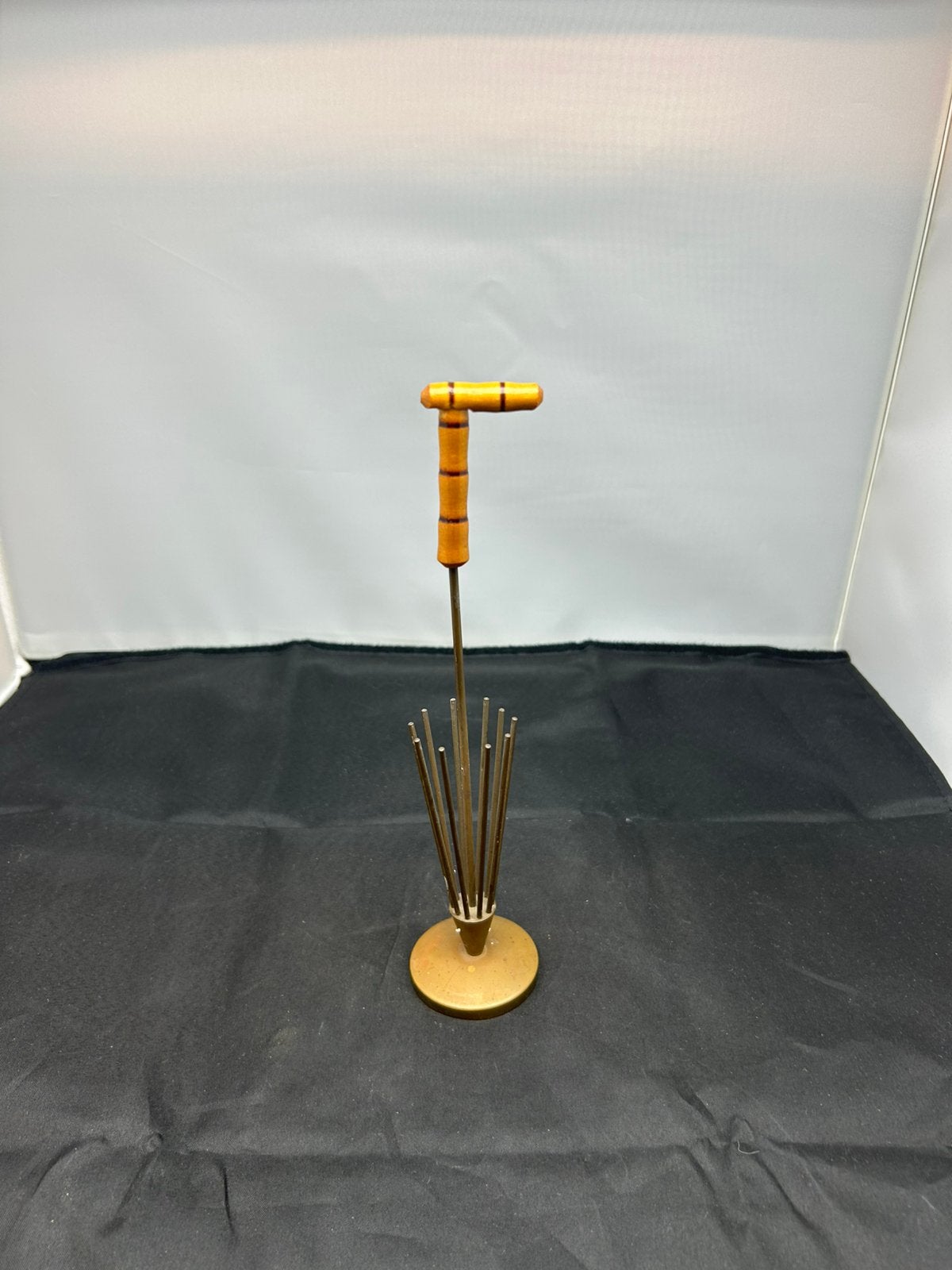 Vintage messing servettenhouder wandelstok - Bamboe, Overige materialen, Overige typen, Vintage, Ophalen of Verzenden