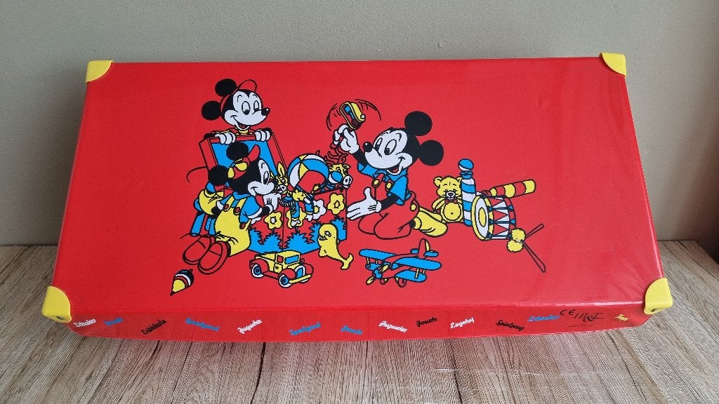 Mooie Grote Vintage Walt Disney Mickey Mouse Speelgoed Box, Verzenden, Mickey Mouse, Gebruikt, Tas, Koffer of Zak