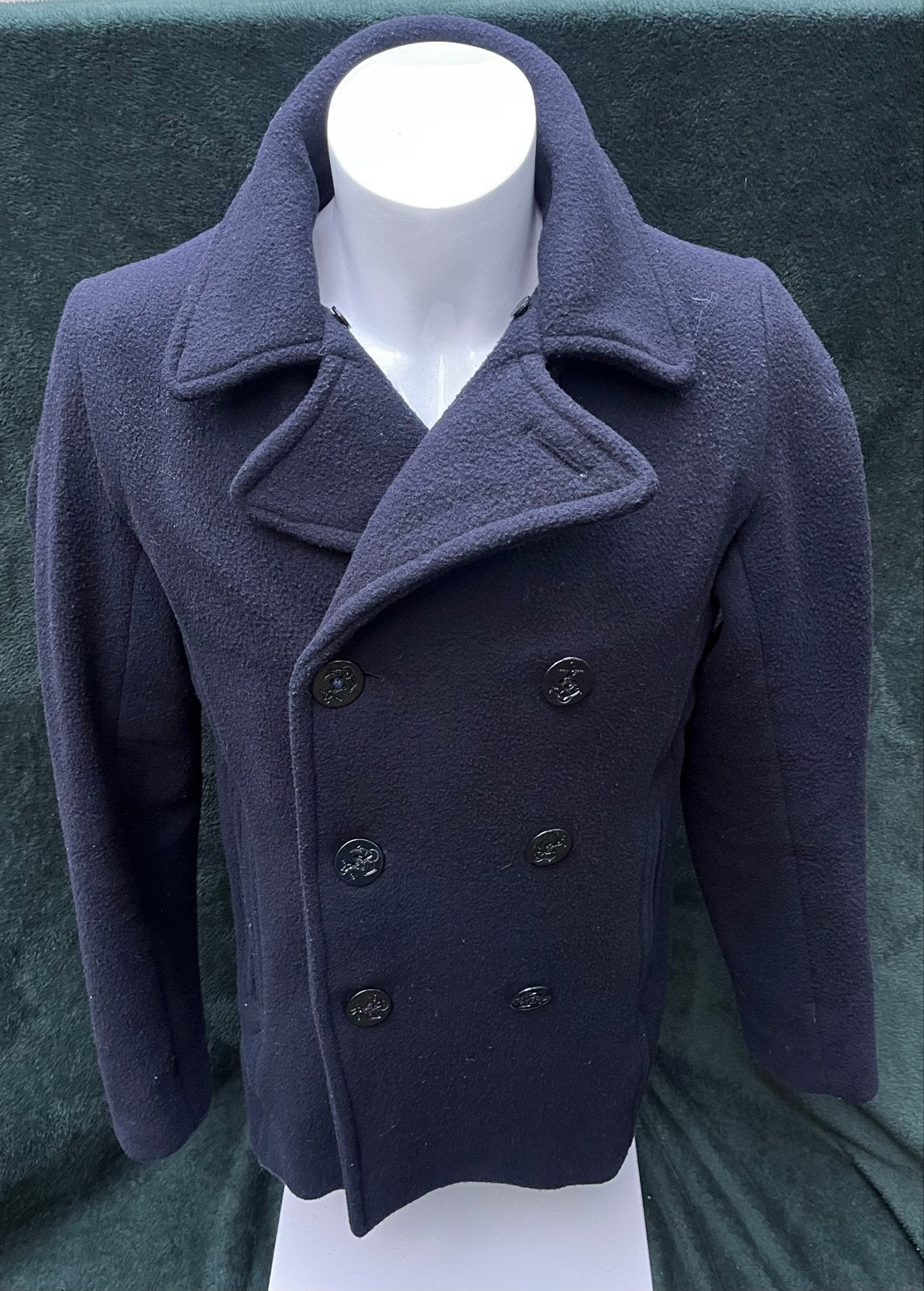 Schott NYC Peacoat Marine blauwe Wollen Jas Maat XL, Kleding | Heren, Ophalen of Verzenden, Zo goed als nieuw, Maat 56/58 (XL)