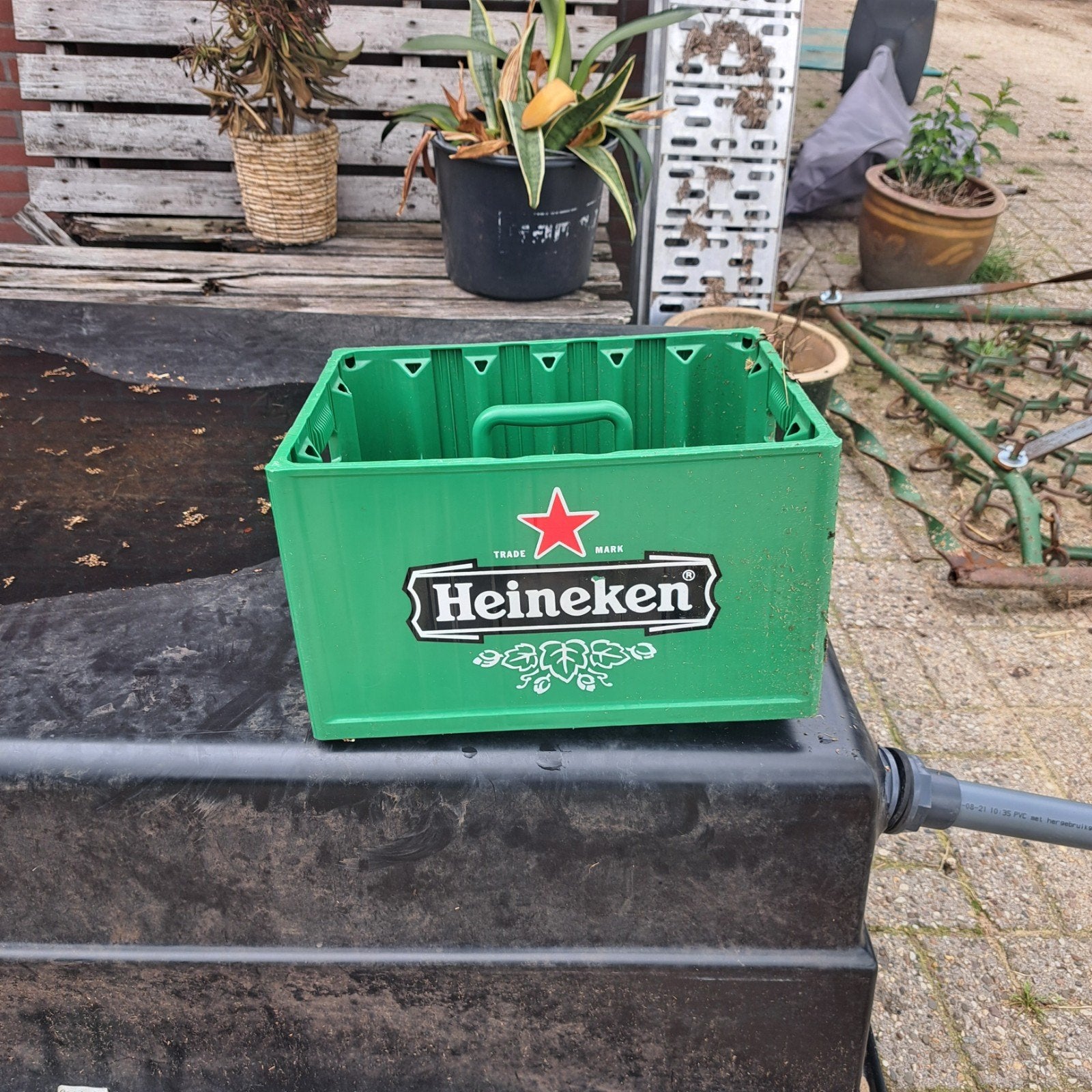 Vintage Heineken Krat - Groen Bierkrat 24 x 30 cl, Gebruikt, Minder dan 35 cm, Ophalen of Verzenden, Minder dan 40 cm