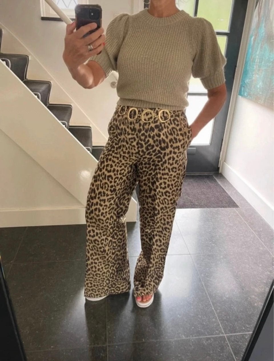 Co’couture, NIEUWE, prachtige leopard broek, wijde pijp, M/L, Maat 38/40 (M), Meerkleurig, Nieuw, Ophalen of Verzenden