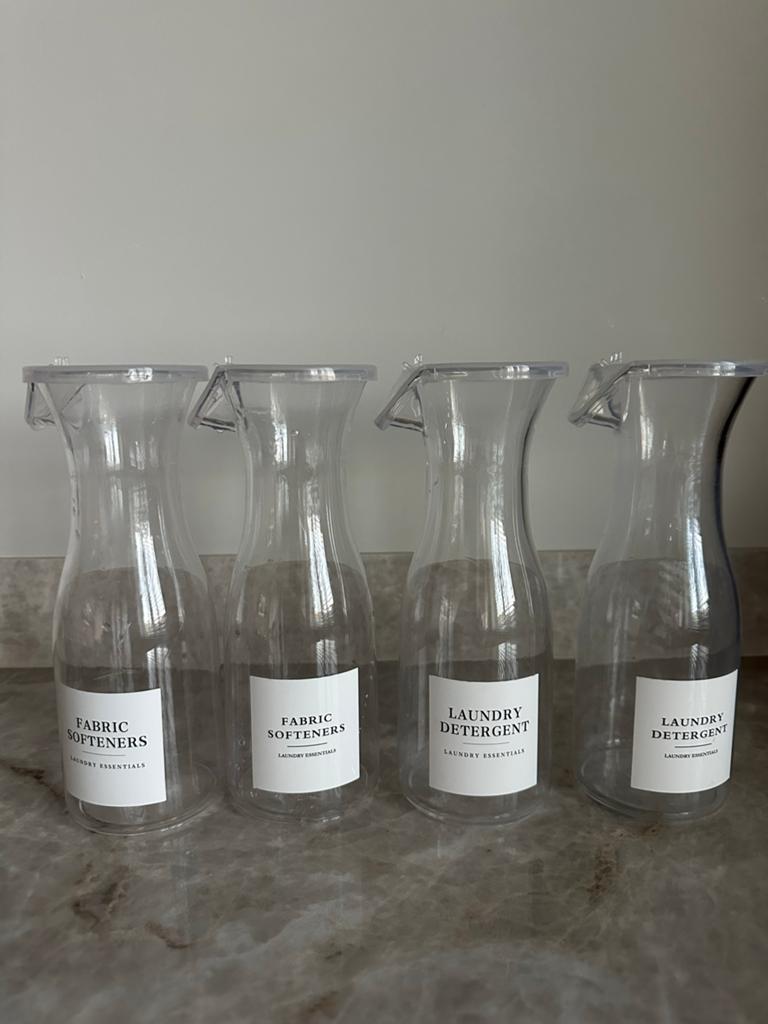 Set van 4 wasmiddel en wasverzachter flessen, Verzenden, Overige typen