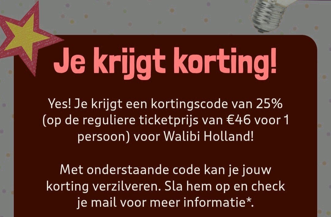 2x Walibi Holland kortingscode, Eén persoon, Kortingsbon, Pretpark