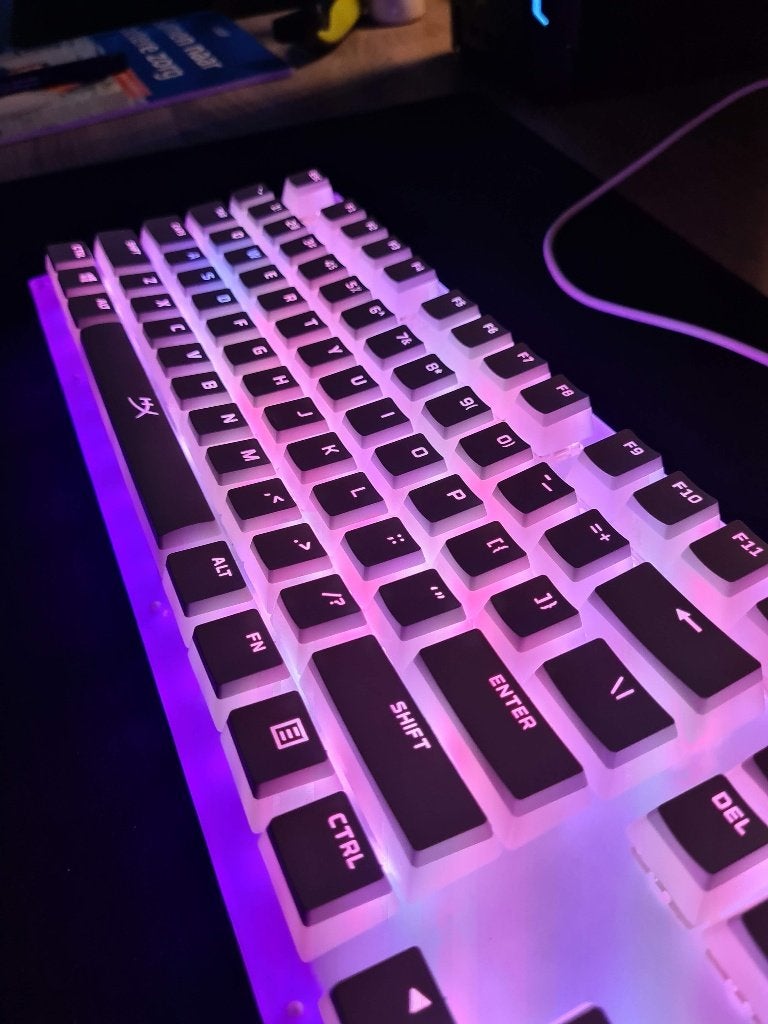 Womier K87 RGB Keyboard with HyperX Pudding Keycaps, Computers en Software, Gebruikt, Gaming toetsenbord, Qwerty, Bedraad