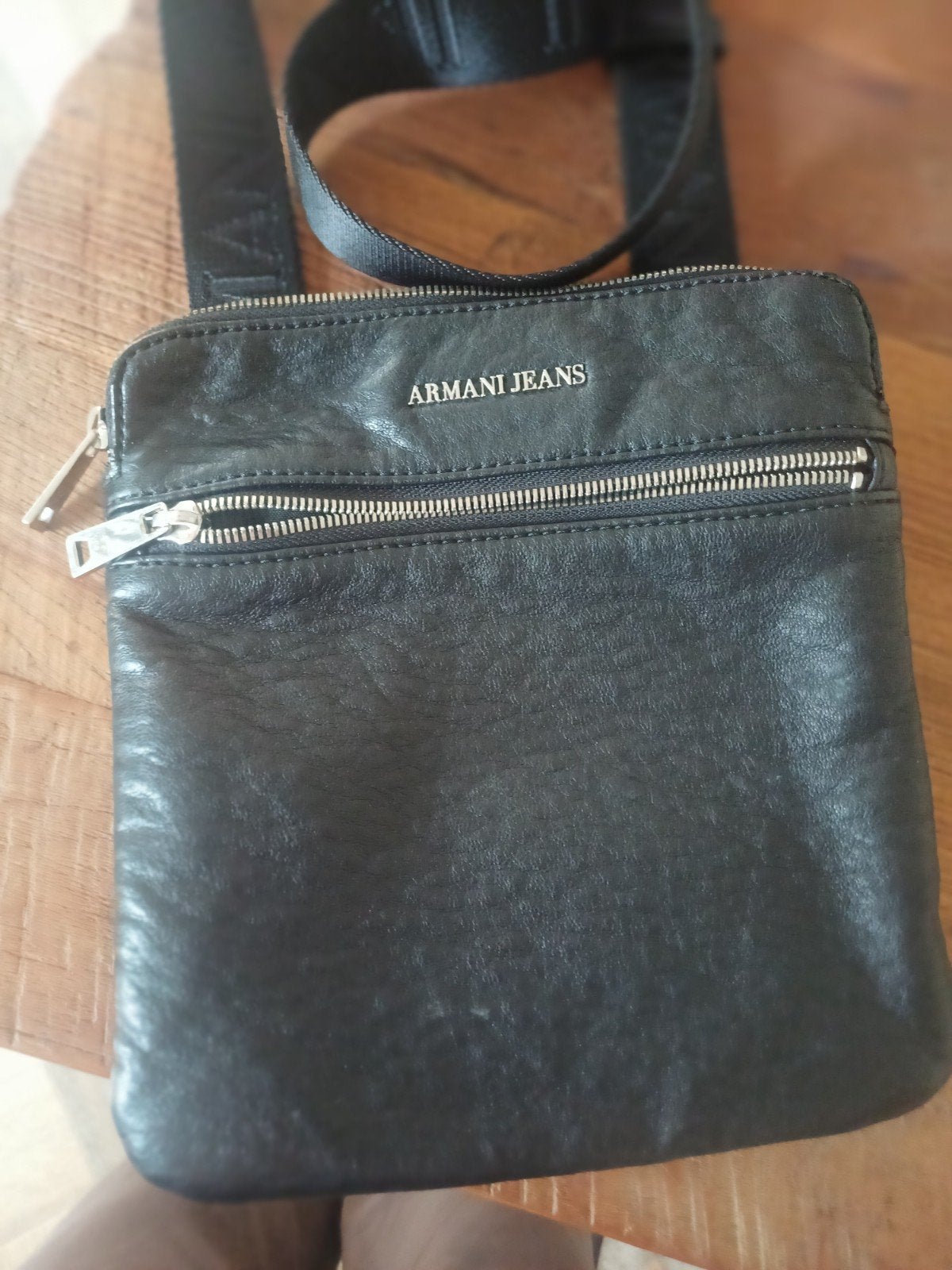 Zwarte Armanj Jeans cross over body heren, Verzenden, Zwart