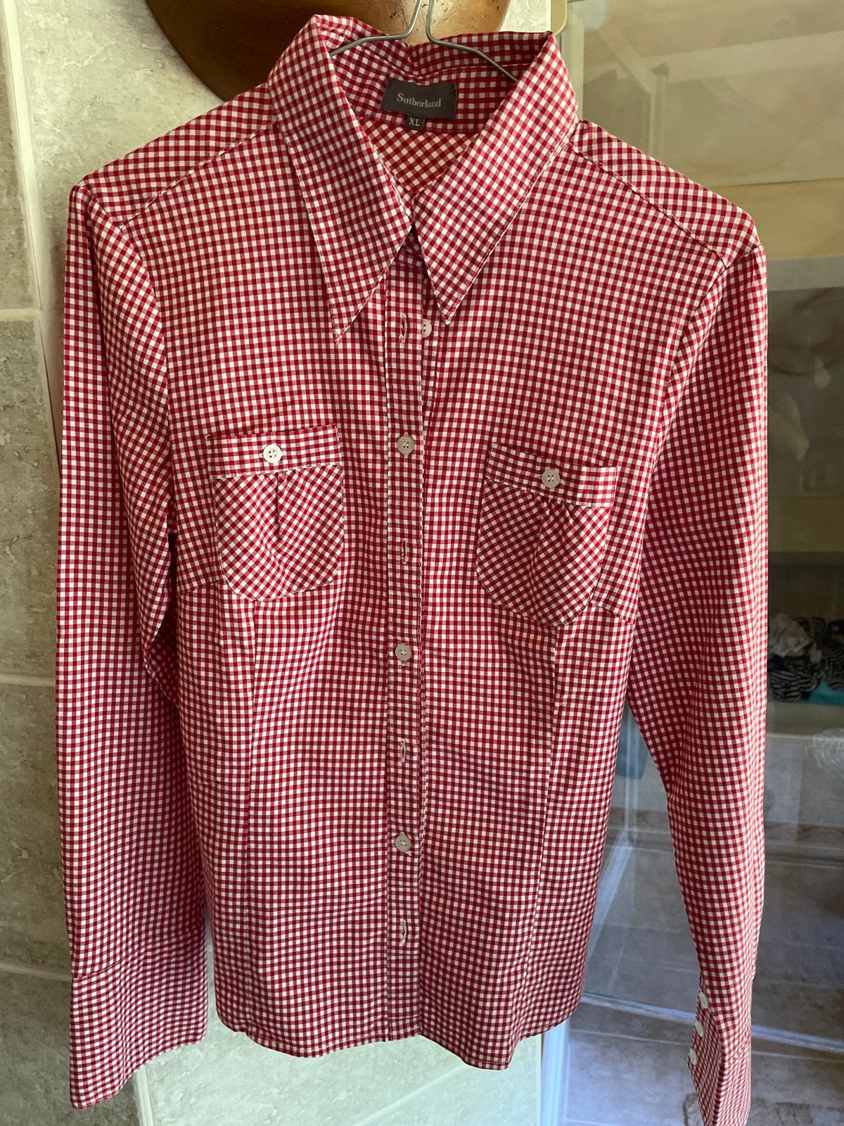 Sutherland geruite blouse in rood/wit maat 38, Kleding | Dames, Ophalen of Verzenden, Zo goed als nieuw, Maat 38/40 (M), Rood