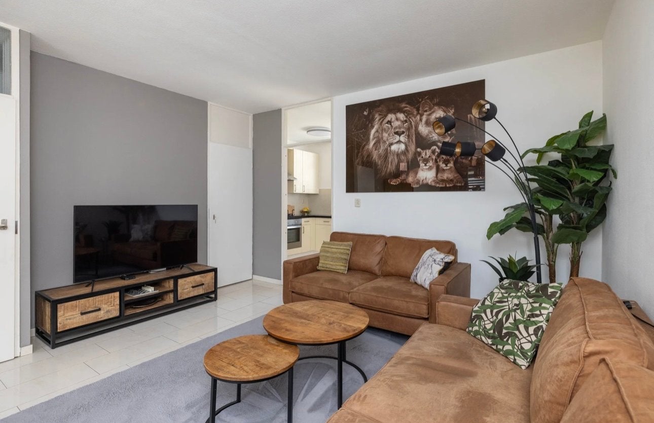 Bruine banken set - 2- en 3-zits tv kast en grote kast, Huis en Inrichting, Ophalen