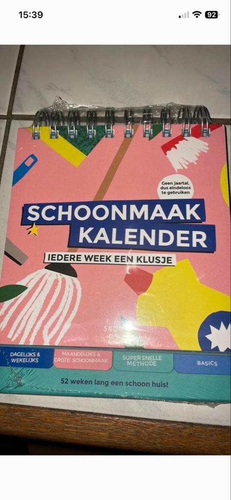 Schoonmaak kalender NIEUW, Ophalen of Verzenden, Weekkalender, Nieuw