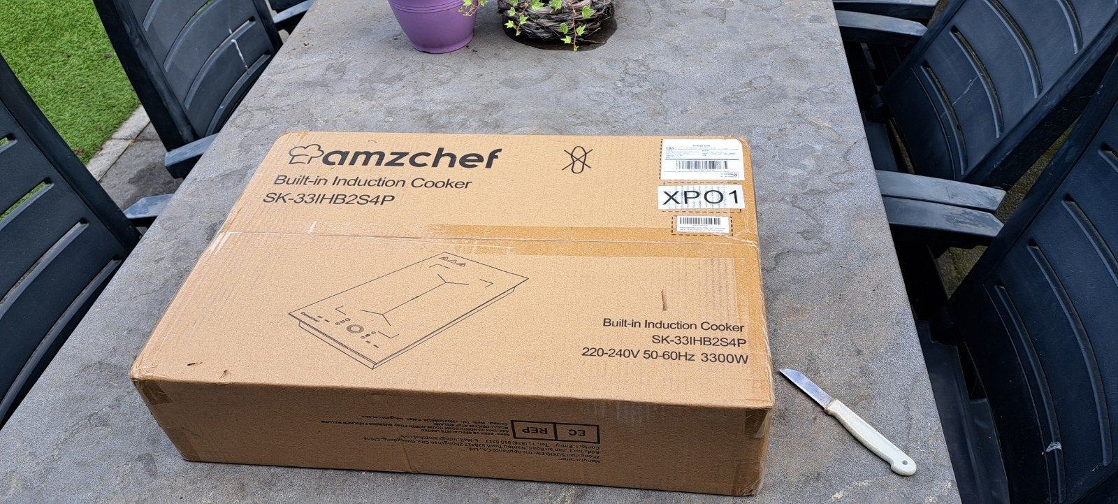 Nieuwe Amzchef Inbouw Inductiekookplaat SK-33IB2S4P, Nieuw, 3 kookzones of minder, Ophalen of Verzenden, Inbouw