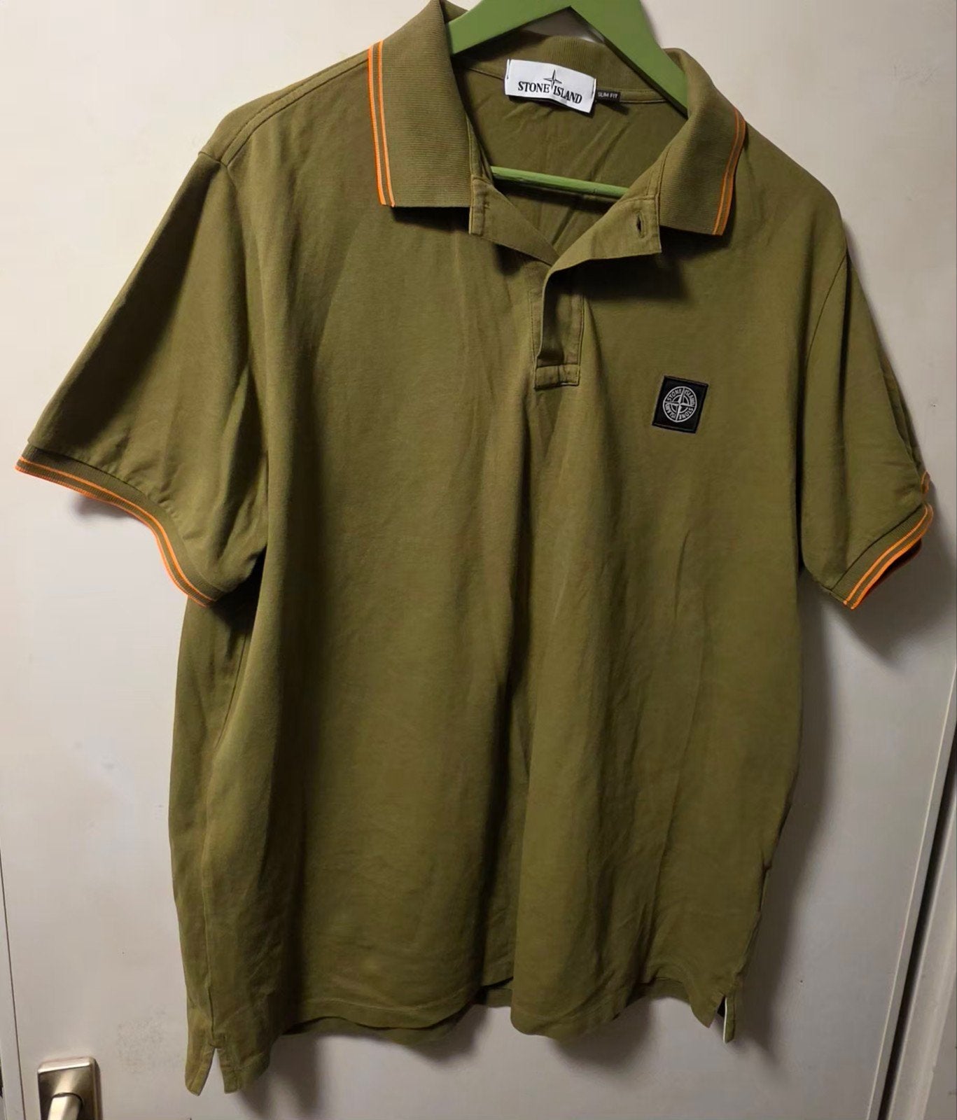 STONE ISLAND PIQUE POLO OLIJFGROEN, Ophalen of Verzenden, Zo goed als nieuw, Maat 56/58 (XL), Groen