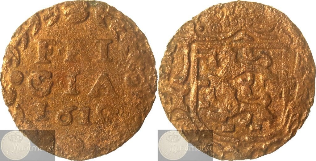 Reckheim - Duit 1619, Postzegels en Munten, Munten | Nederland, Ophalen of Verzenden, Vóór koninkrijk, Overige waardes, Losse munt