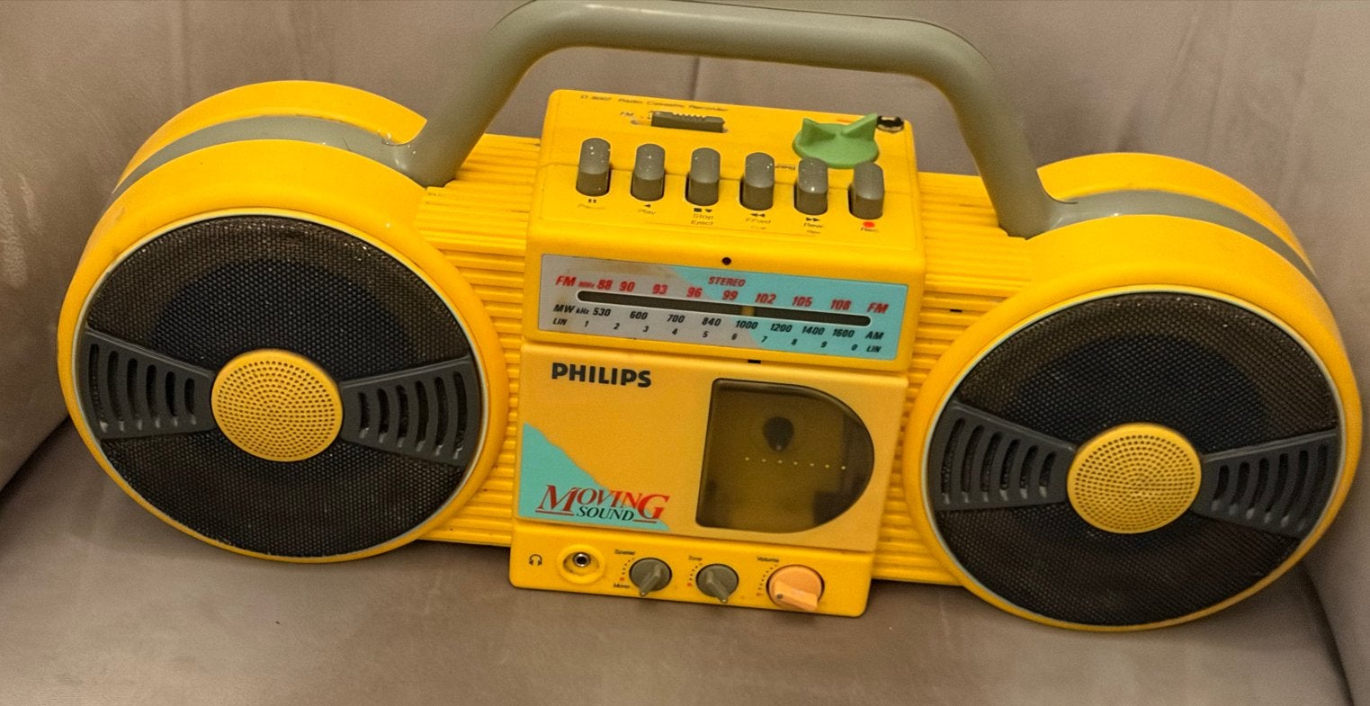 Unieke retro vintage Philips Moving Sound ghettoblaster, Audio, Tv en Foto, Ophalen, Niet werkend, Radio