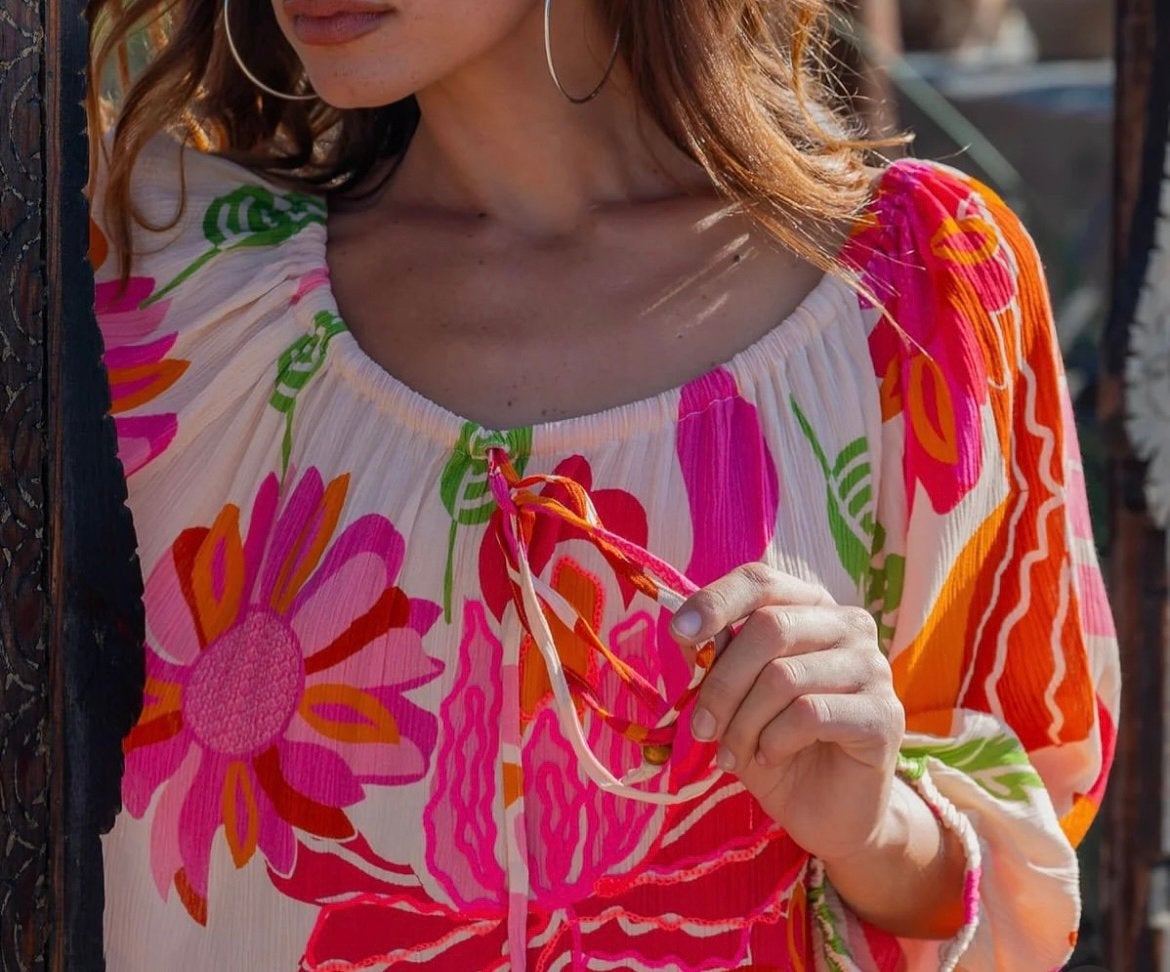 GOLD AND SILVER jurk gebloemd Ibizastyle mt TU, Kleding | Dames, Jurken, -, Verzenden, Parijs, Nieuw