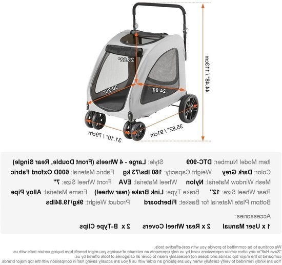 Hondenbuggy - Lichtgewicht - Huisdier Buggy - Hond en Kat Di, Corvance B.V., Verzenden, Nieuw, Corvancebol@gmail.com