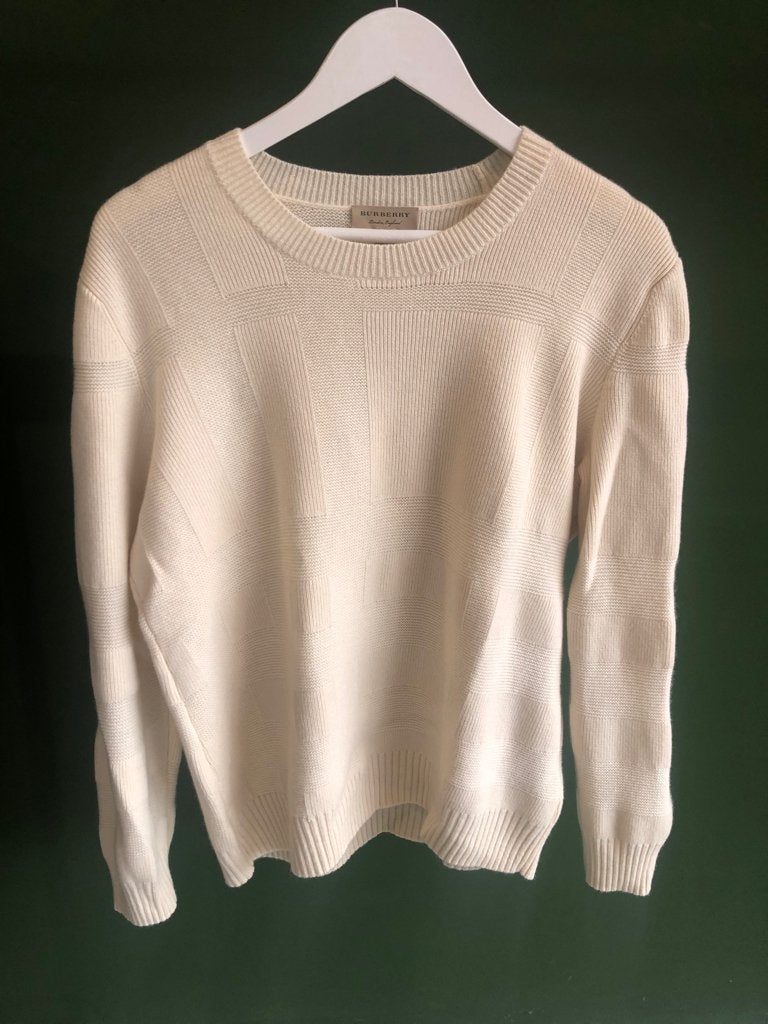 BURBERRY wollen trui, Wit, Maat 42/44 (L), Ophalen of Verzenden, Zo goed als nieuw