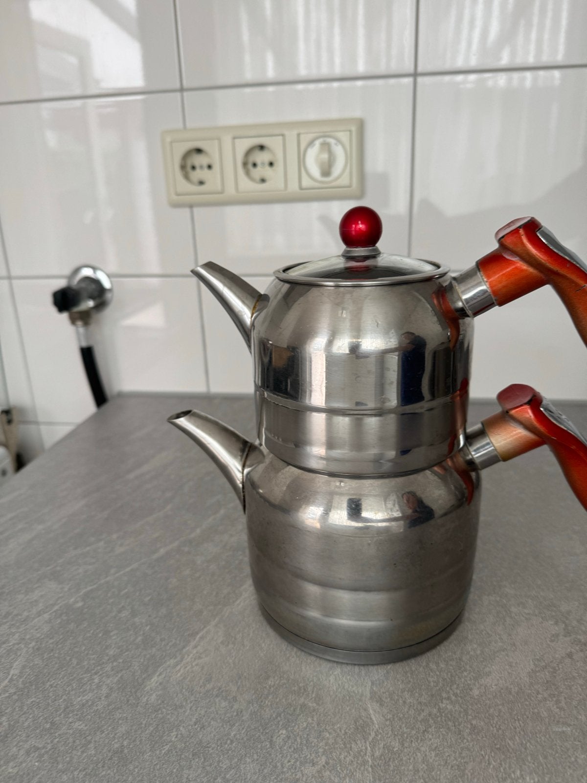 Turkse Theepot - Middelmaat, Theepot/fluitketel, Gebruikt, Zilver, Ophalen of Verzenden