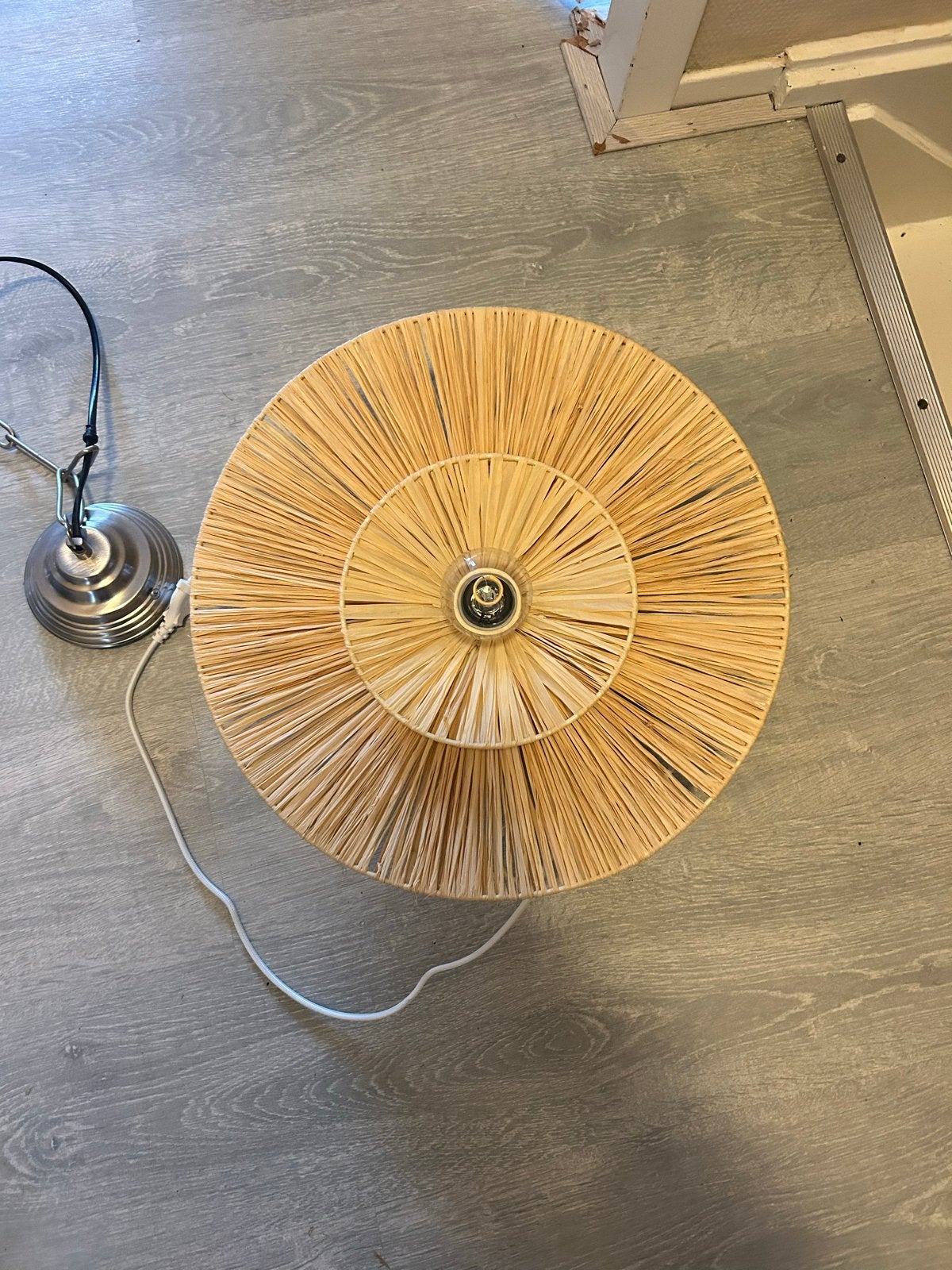 Rotan wandlamp boho, Ophalen, Zo goed als nieuw, Natuurlijk materiaal, E27 (groot)