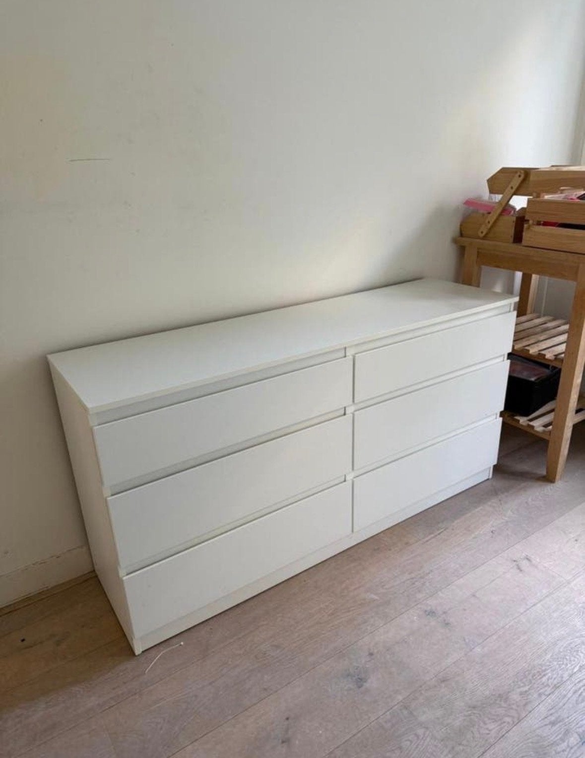 GEZOCHT: IKEA Malm ladekast 160 cm breed - Wit, Ophalen, 5 laden of meer, 150 tot 200 cm, Zo goed als nieuw