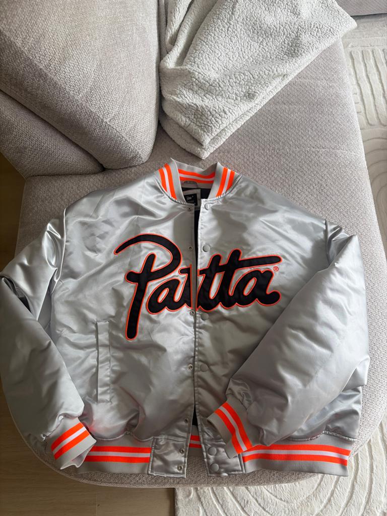 Patta Satin Bomber Waves Collectie - Microchip/Oranje XL, Ophalen of Verzenden, Nieuw, Maat 56/58 (XL), Grijs