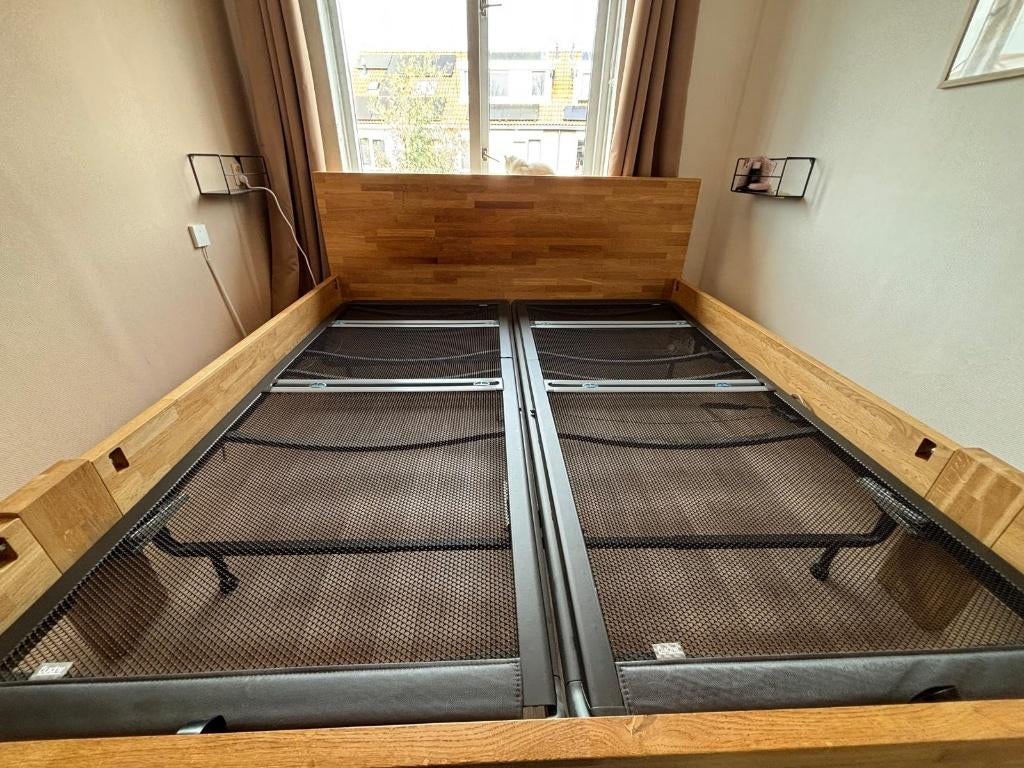 Auping spiraalbodems (2x 100x220) – verstelbaar, Ophalen, Eenpersoons, Zwart, Metaal