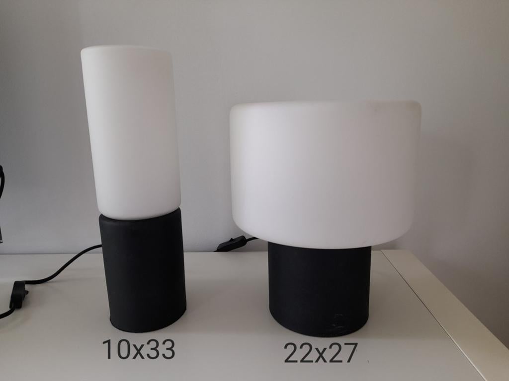 Set van 2 tafellampen, Zo goed als nieuw, Glas, Minder dan 50 cm, Modern, Eigentijds