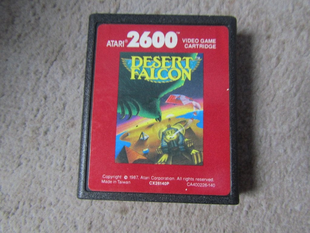 Atari spel: Desert falcon, Gebruikt, 1 speler, Racen en Vliegen, Ophalen of Verzenden