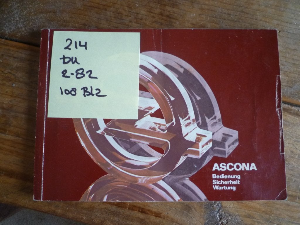 Opel Ascona-C instructiebokje, Duits nr 214, Ophalen of Verzenden