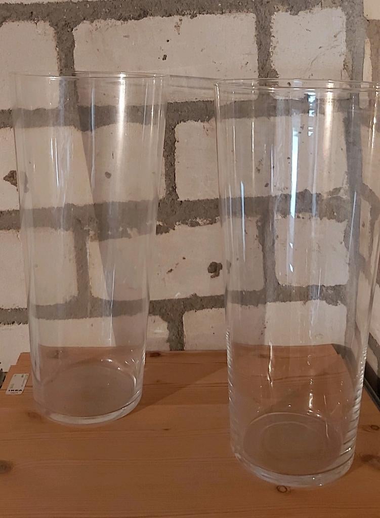 2 cilinder vazen, Ophalen, Zo goed als nieuw, Glas