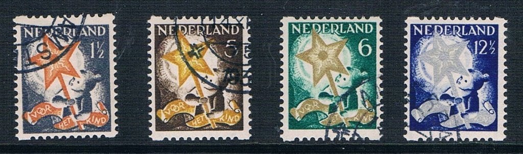 NVPH R98-R101 roltanding gestempeld, Postzegels en Munten, Postzegels | Nederland, Verzenden, T/m 1940, Gestempeld