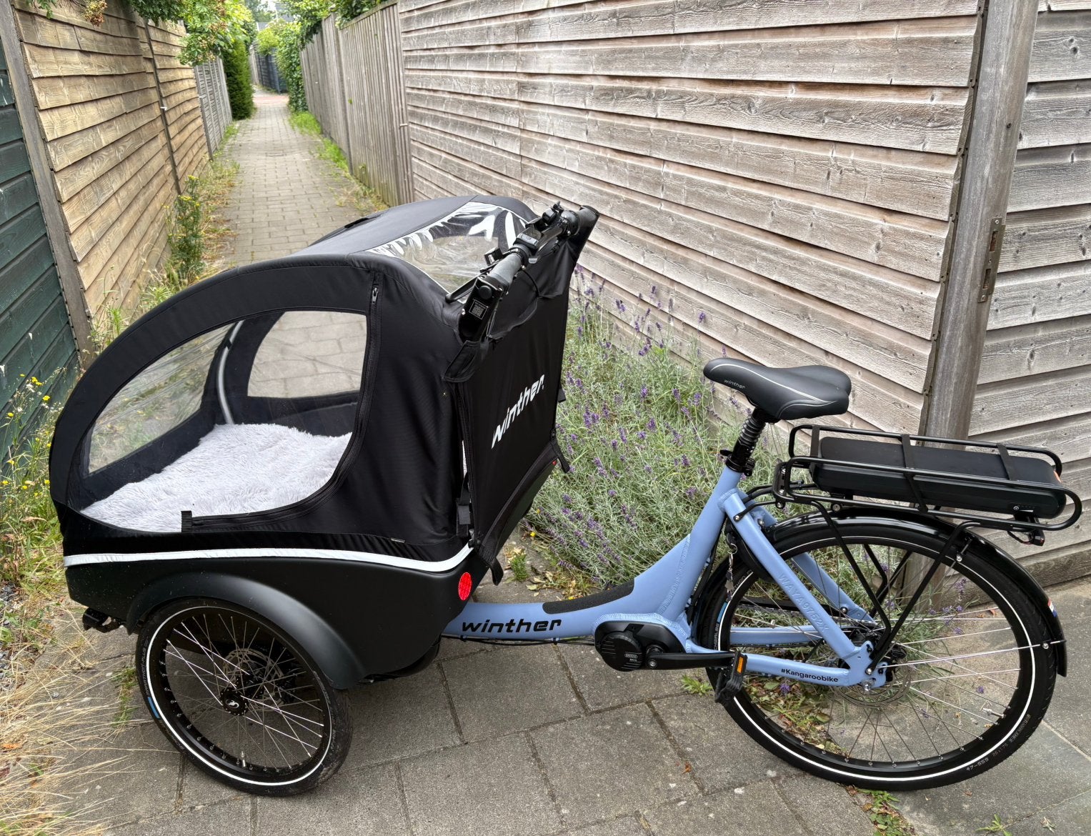 Winther Kangaroo Elektrische Hondenbakfiets-praktisch nieuw!, Fietsen en Brommers, Fietsen | Bakfietsen, Goederen, Elektrisch