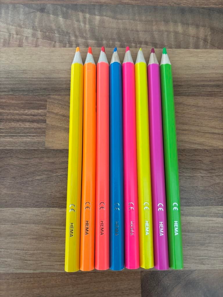 Kleurpotloden neon, Ophalen of Verzenden, Zo goed als nieuw, Potlood of Stift