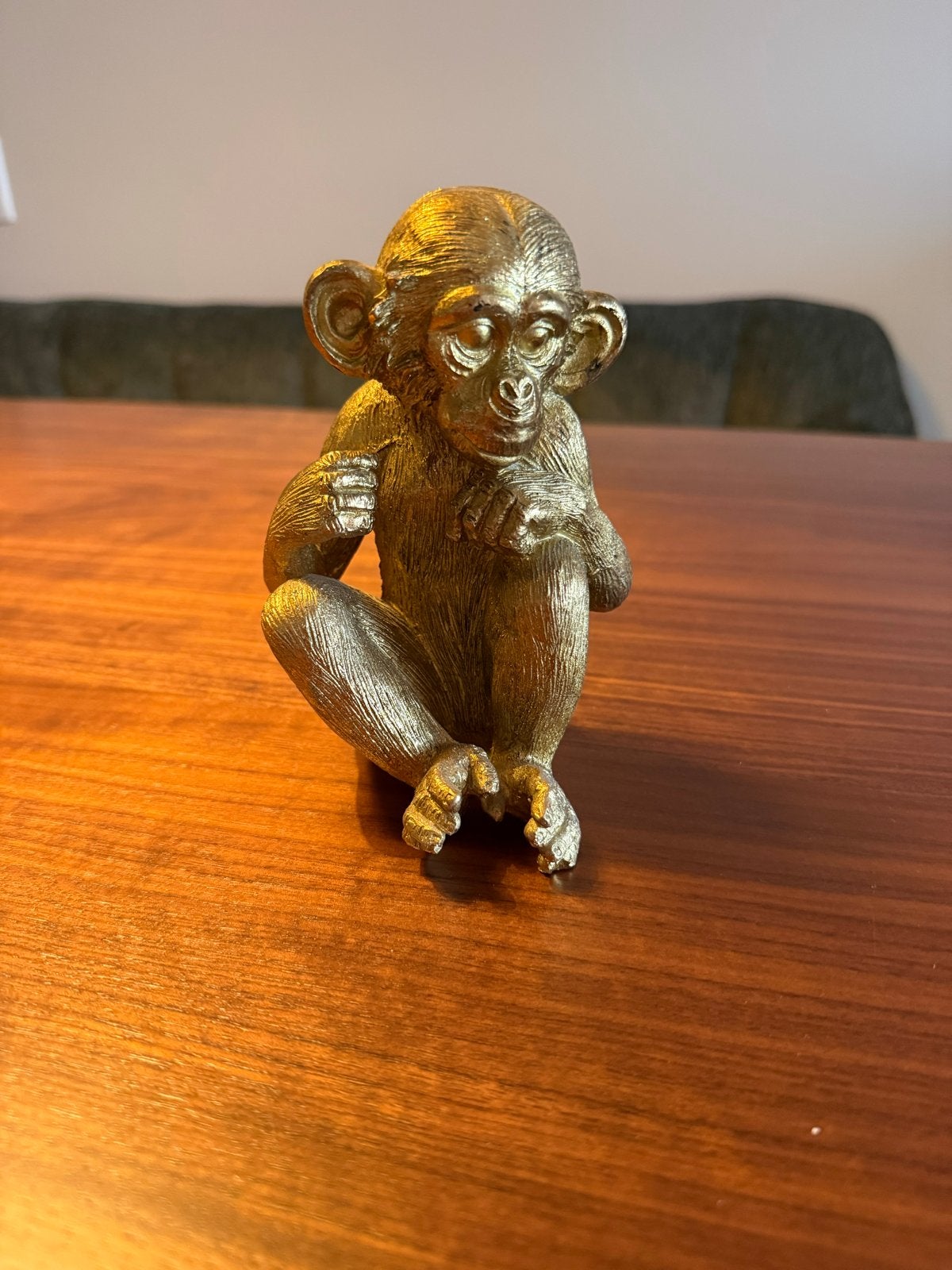 Gouden Aap decoratie - 15cm Hoog, Huis en Inrichting, Overige materialen, Ophalen of Verzenden, Zo goed als nieuw, Goud