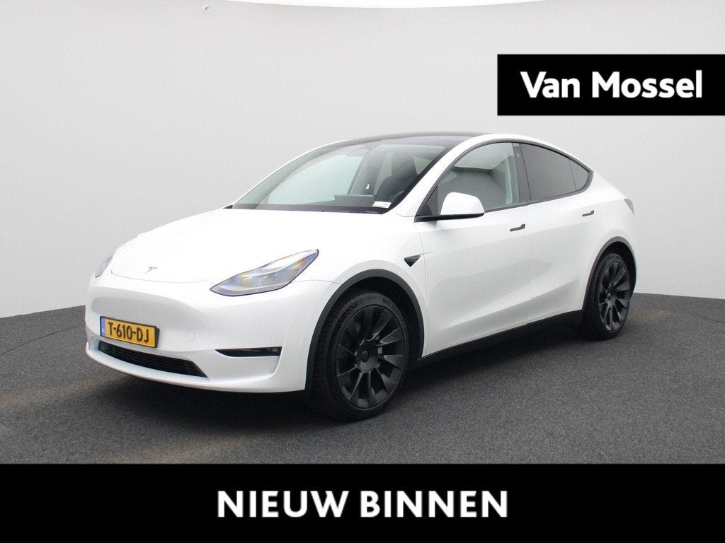 Tesla Model Y Long Range AWD 75 kWh, Auto's, Tesla, 12 maanden, Stof, Gebruikt, 495 min
