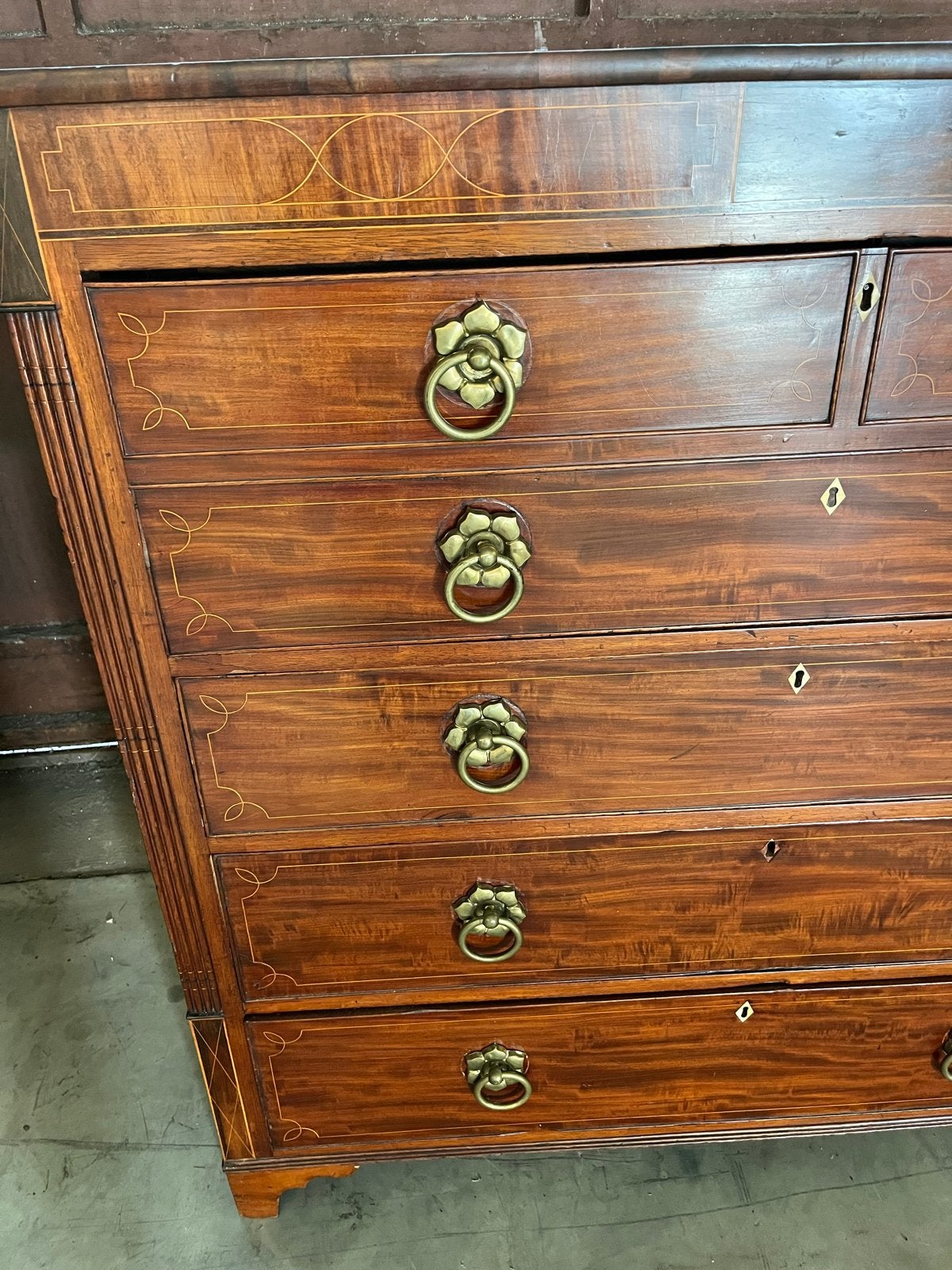 Antiek Mahonie Secretaire Bureau met Lades, Ophalen of Verzenden