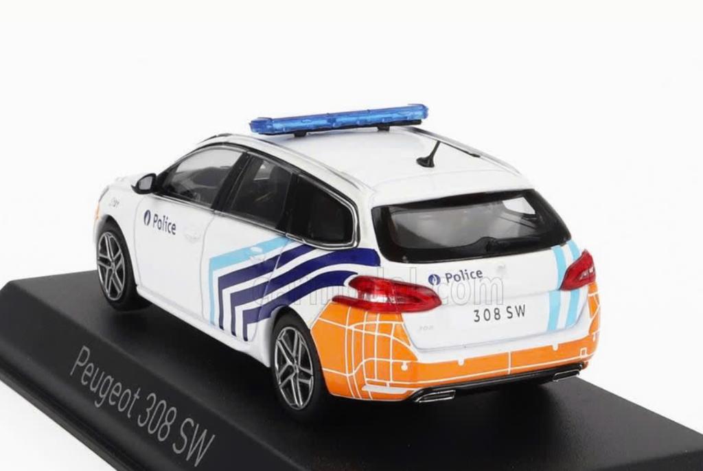 Peugeot 308 SW 2018 Politie Belgie 1:43 NOREV ref. 473945, Verzenden, Nieuw, Auto, Norev