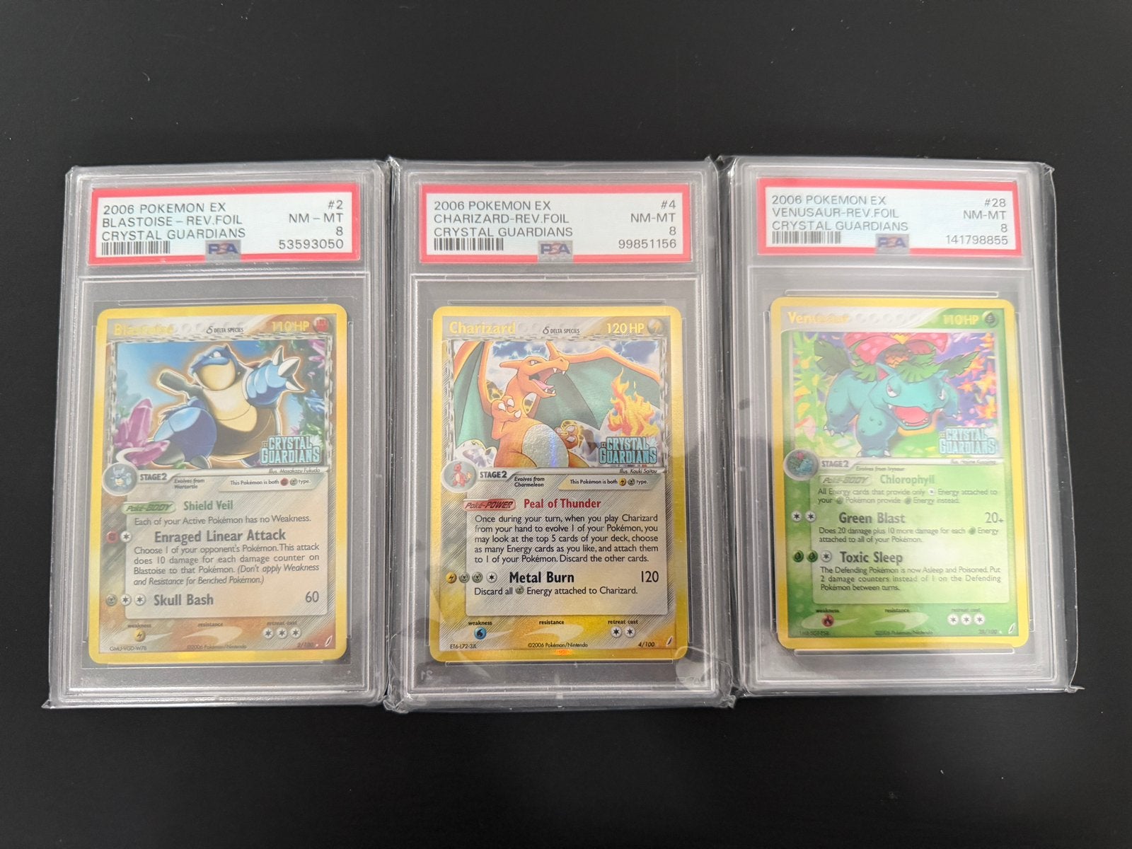 Crystal guardians Charizard,Venusaur,Blastoise reverse psa, Hobby en Vrije tijd, Verzamelkaartspellen | Pokémon, Ophalen of Verzenden
