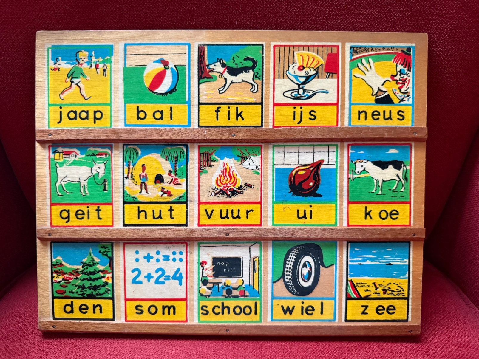 Vintage Simplex houten leesplank leesplankje Jaap Bal Fik, Ophalen of Verzenden