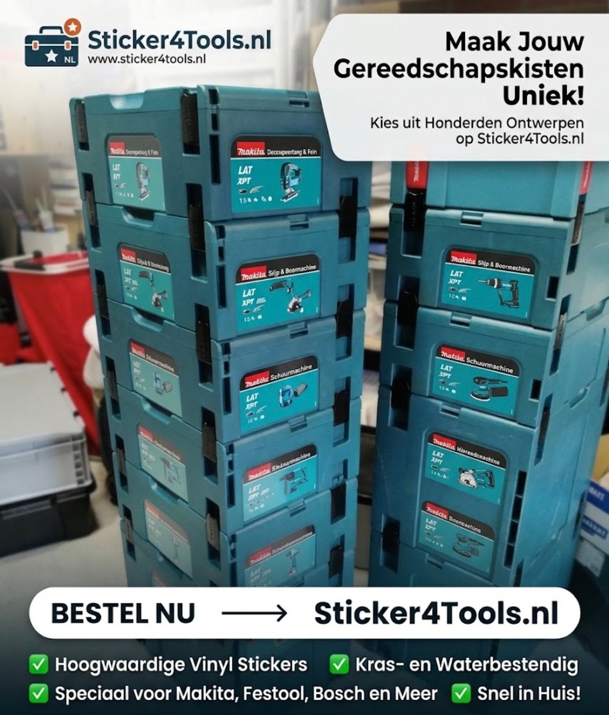 Makita stickers mbox Macpak (STICKER-ART), Doe-het-zelf en Verbouw, Verzenden, Nieuw