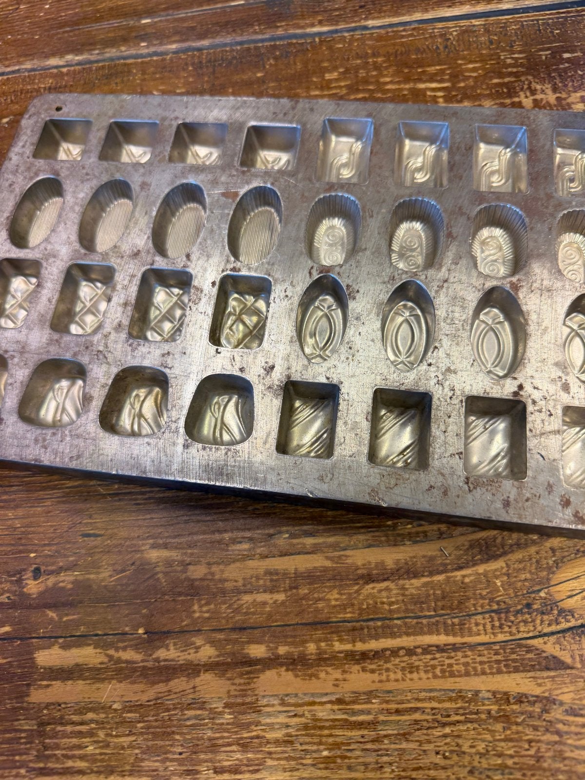 Vintage Metalen Chocoladevorm met Diverse Patronen, Ophalen of Verzenden