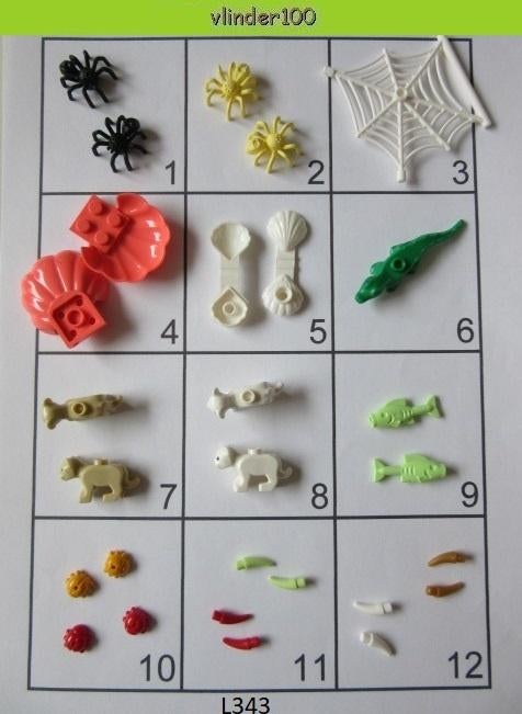 L343 LEGO DIEREN VIS KROKODIL SPIN LEEUWENWELP KEVER TAND, Dalwagen 45b, 6669 CB Dodewaard, Lego, Nieuw, Ophalen of Verzenden