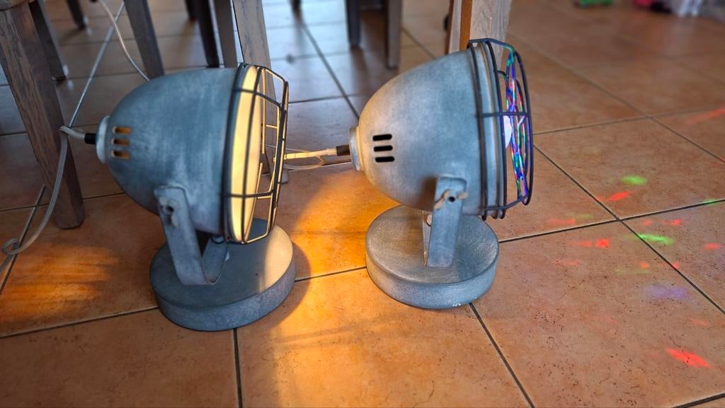 Set van 2 industriële lampen: sfeer en feest in één, Huis en Inrichting, Lampen | Overige, Gebruikt, Ophalen of Verzenden