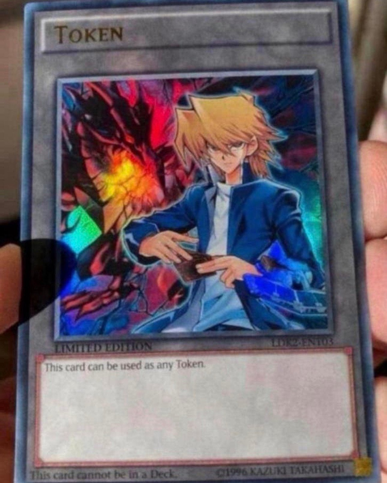 Yu-Gi-Oh! Joey Wheeler & Red eyes Black Dragon Token 1996 !, Hobby en Vrije tijd, Verzamelkaartspellen | Yu-gi-Oh!, Ophalen of Verzenden