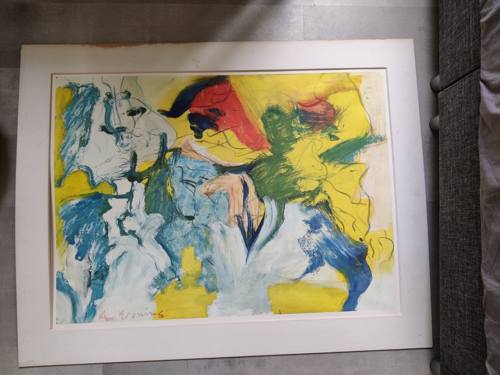 Willem de Kooning in passepartout, Antiek en Kunst, Ophalen