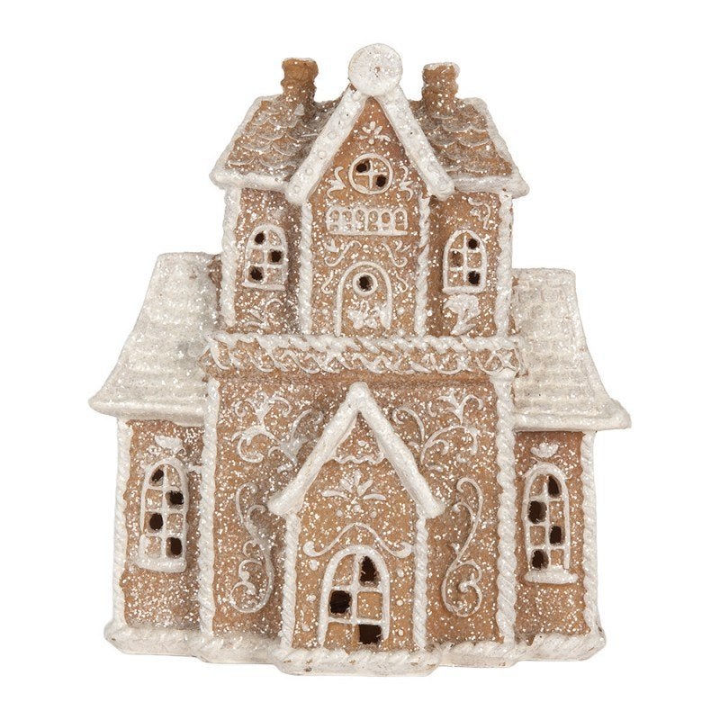 Gingerbread house met LED 18x9x20 cm Bruin Kunststof, Ophalen of Verzenden, Nieuw