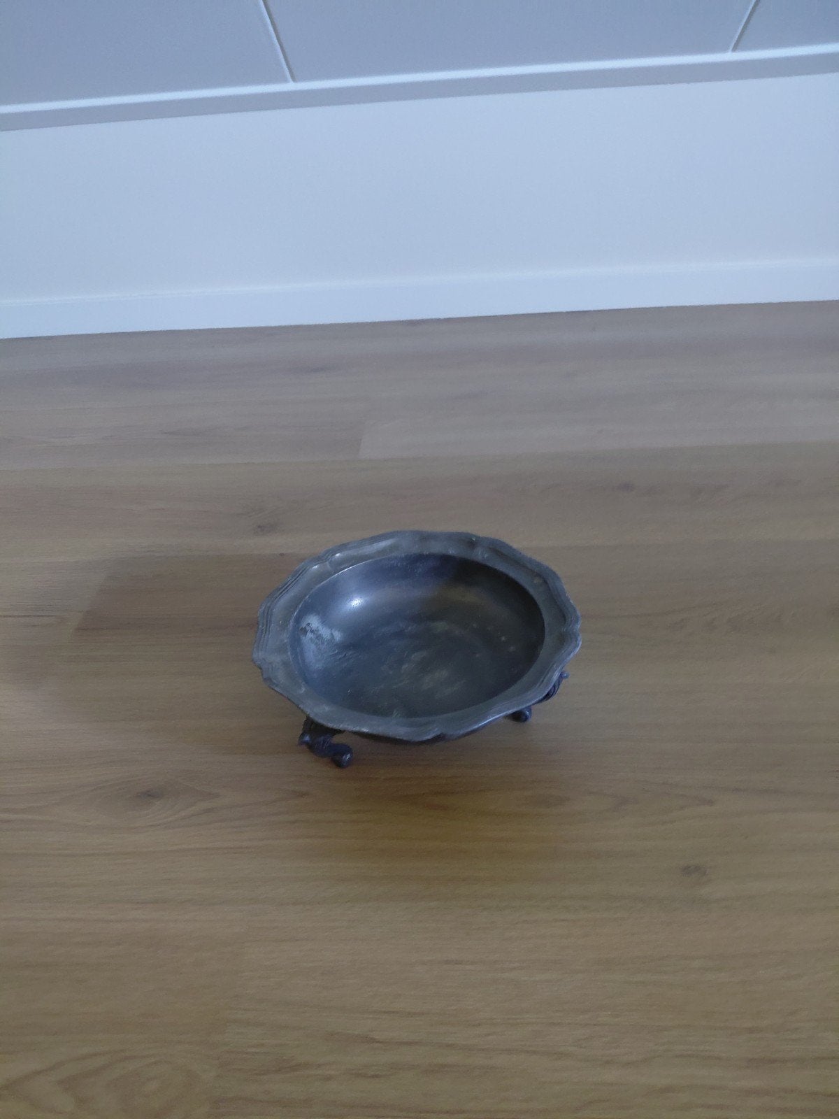 Antieke tinnen schaal op pootjes, Antiek en Kunst, Ophalen